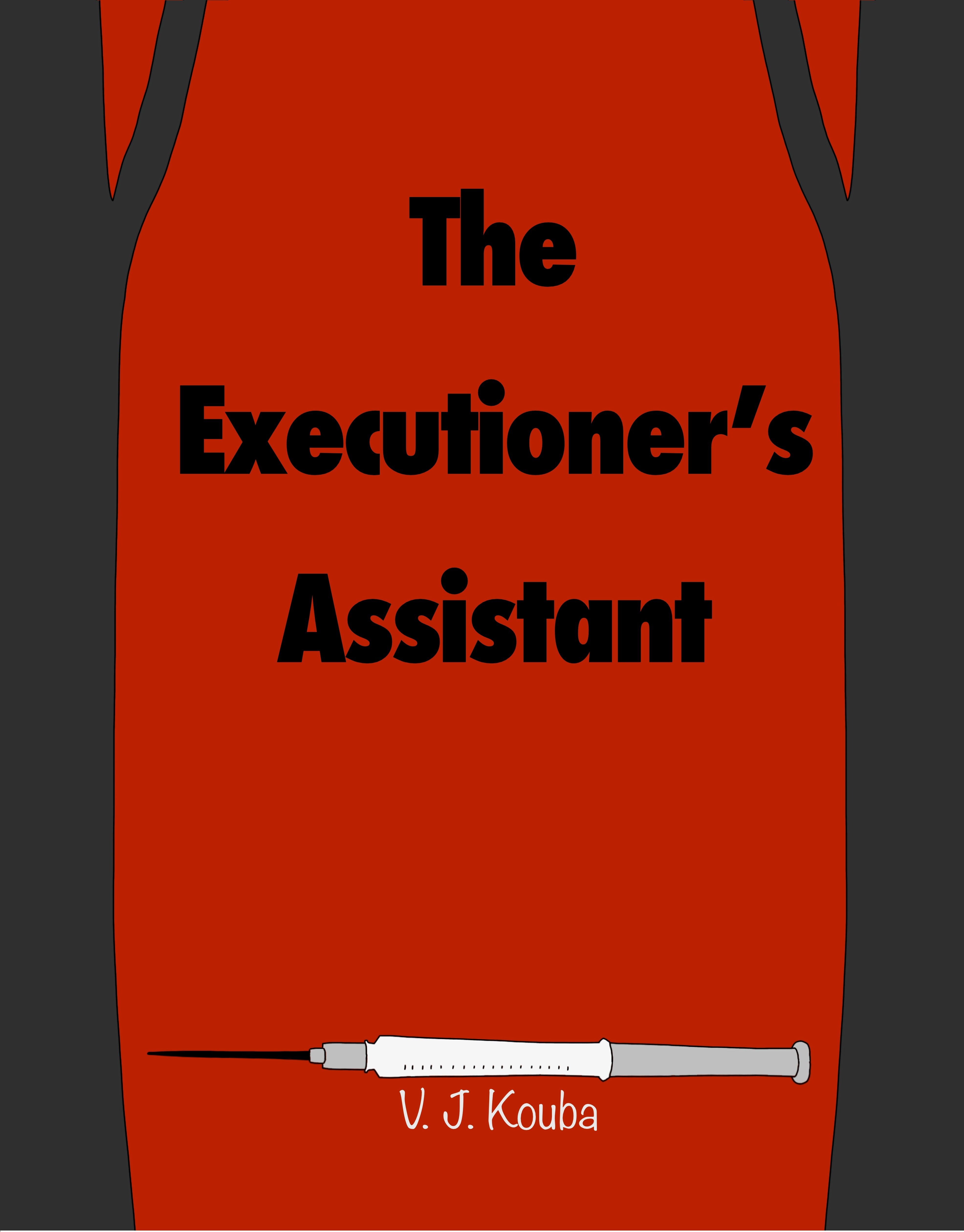 Cover is mostly red with black header text and a white syringe at the bottom with dark tree trunks on the left and right sides